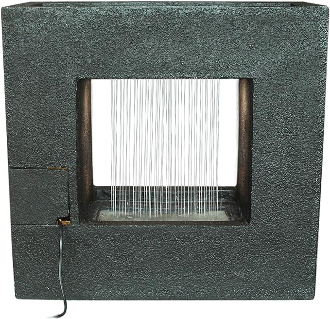 Rainfall Fountain with Light and Planter on Top