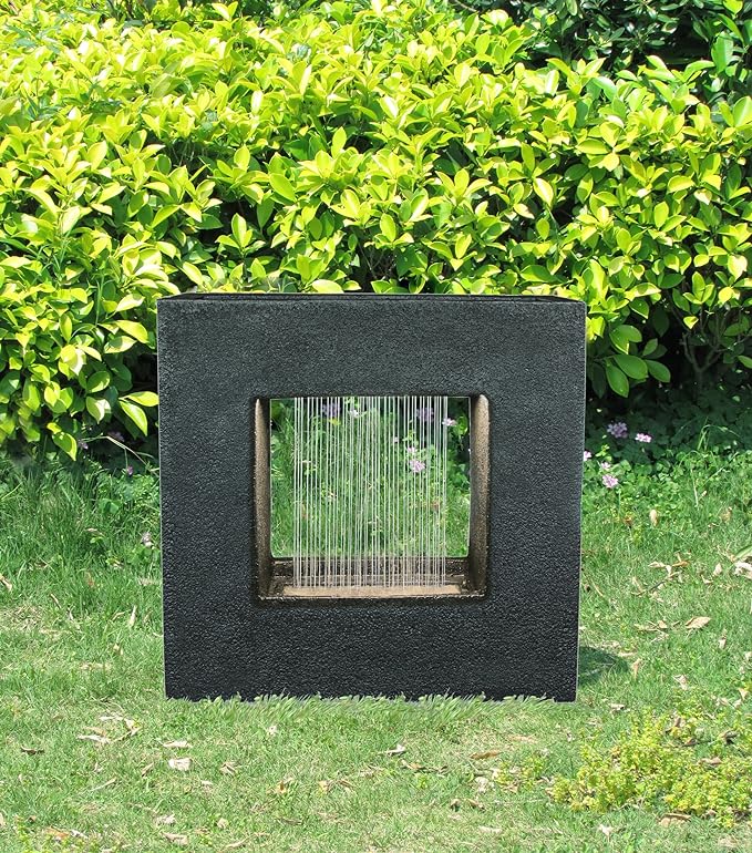 Rainfall Fountain with Light and Planter on Top