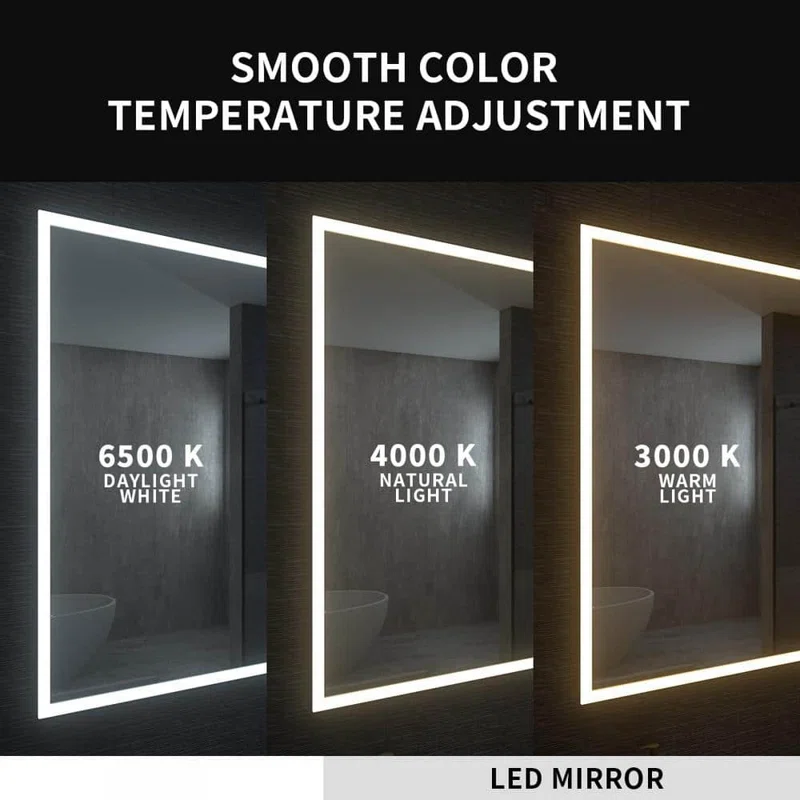 LED Mirror for Bathroom, Lighted, Anti Fog Led Vanity Mirror, Shatterproof