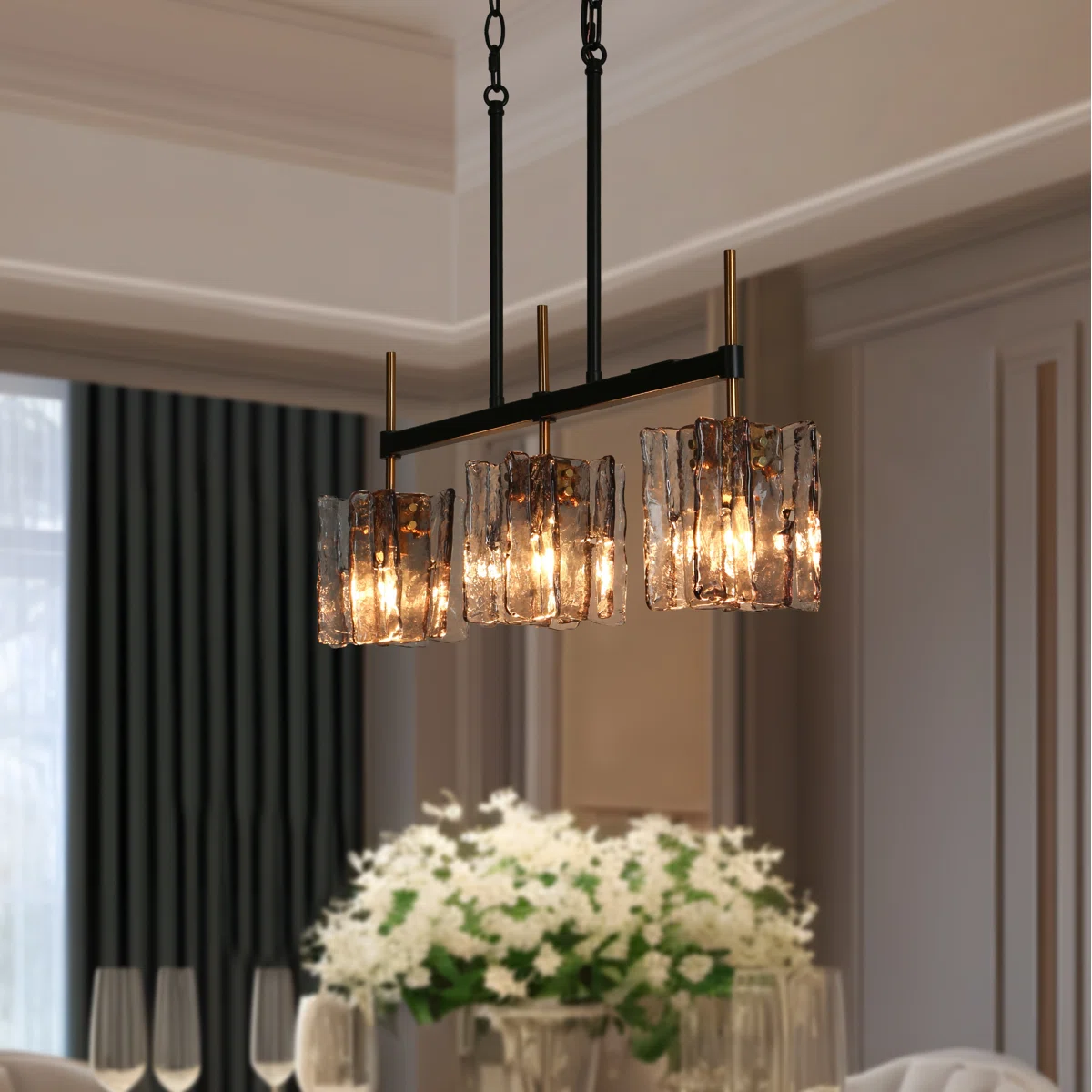 3-Light Dimmable Kitchen Island Pendant