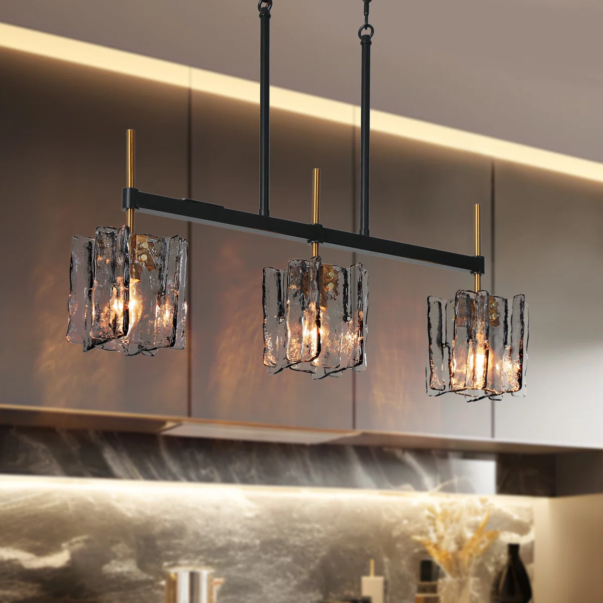 3-Light Dimmable Kitchen Island Pendant