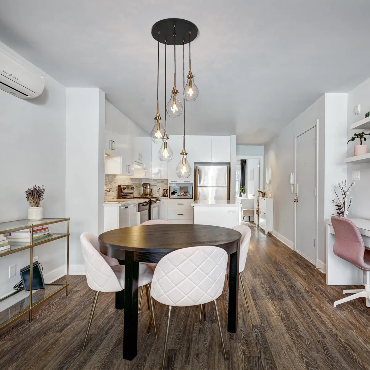 5 - Light Cluster Teardrop Pendant 15" Ceiling Flush Mount Chandelier