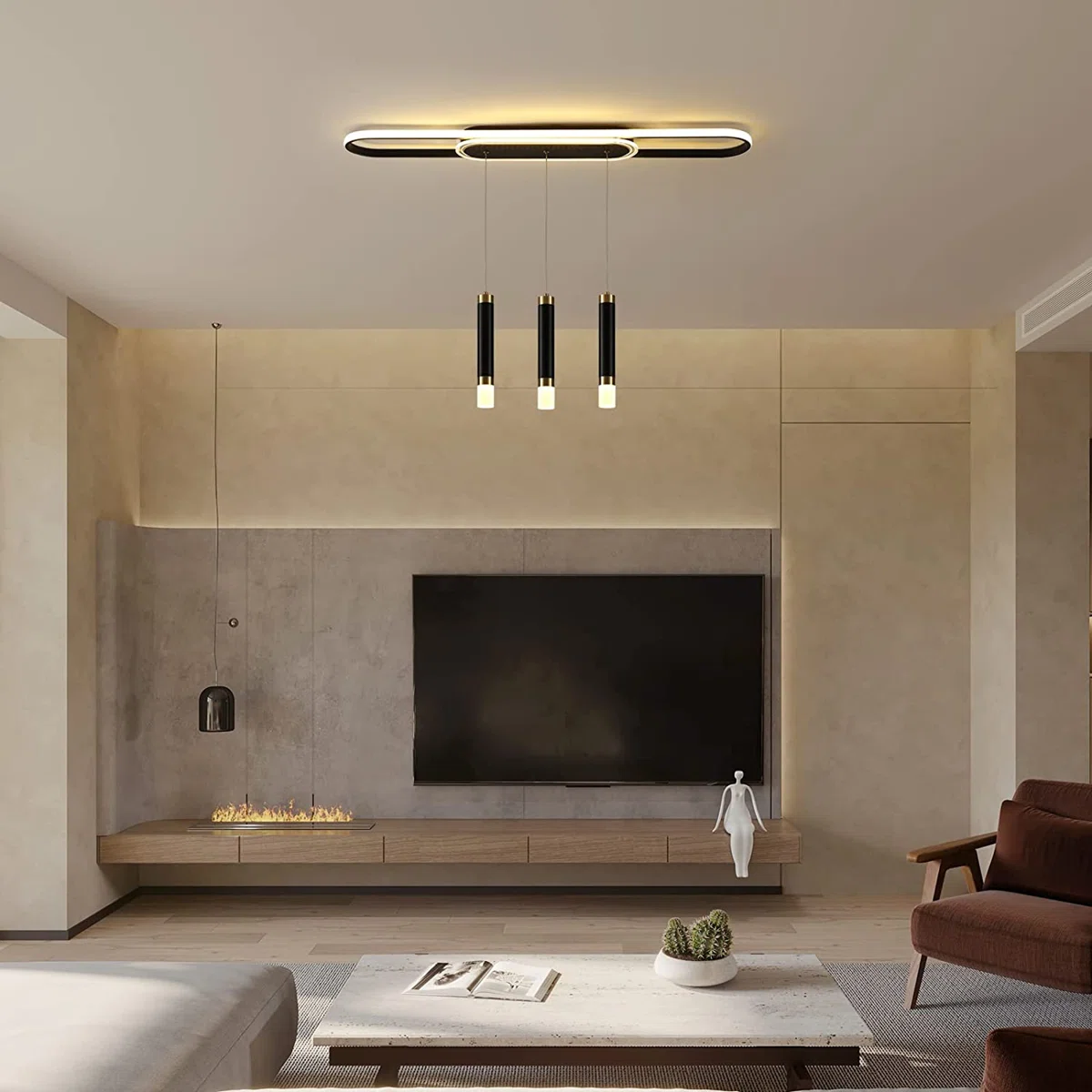 3 - Light Black LED Pendant