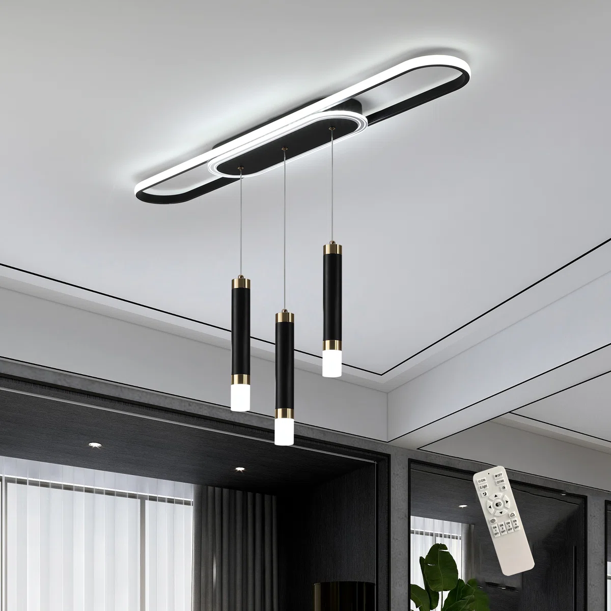3 - Light Black LED Pendant