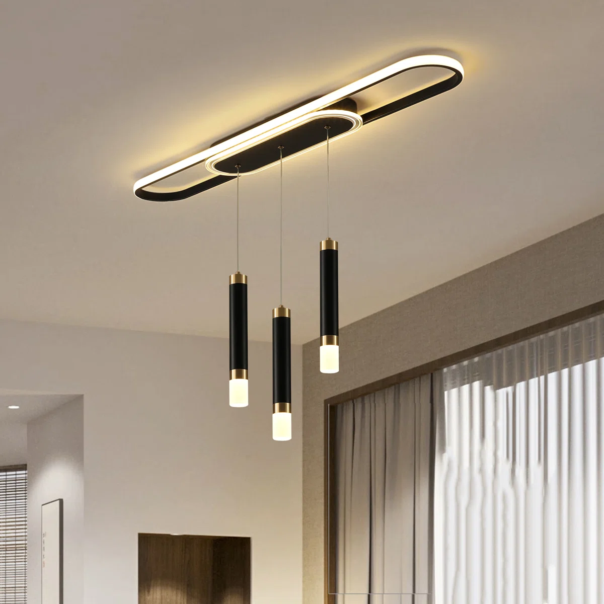 3 - Light Black LED Pendant