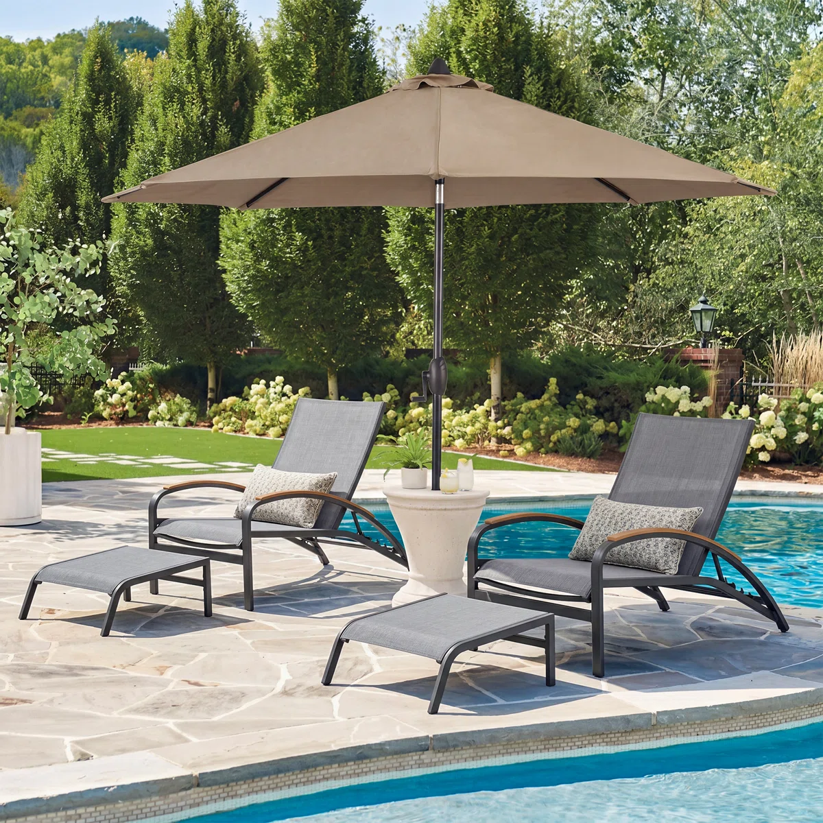 Outdoor Chaise Lounge With Phifertex Sling Fabric