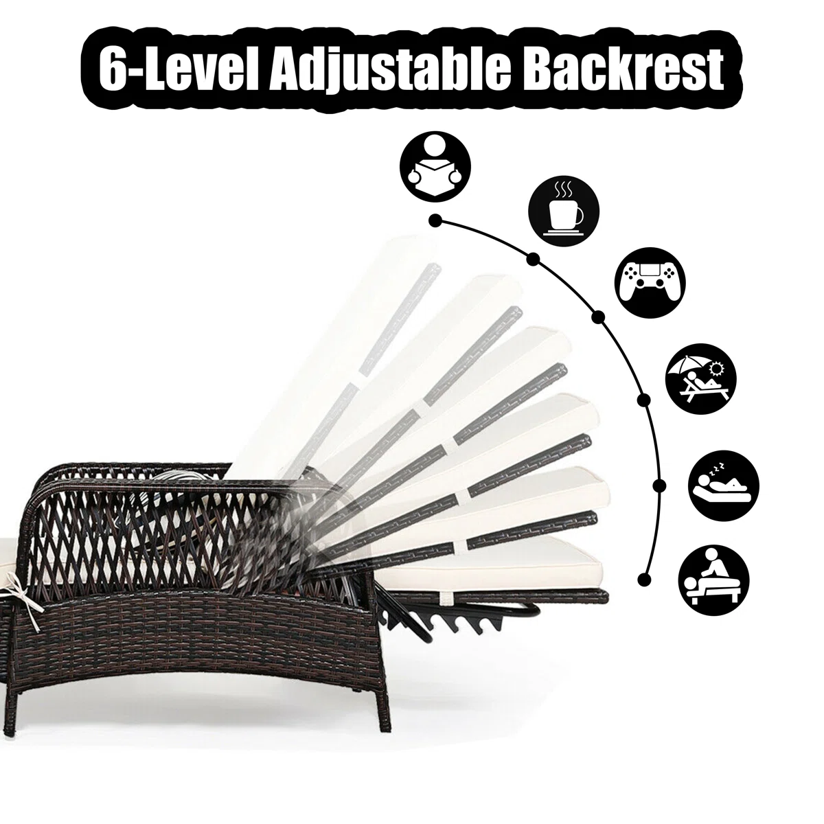 Outdoor Metal Chaise Lounge , Cushion Included