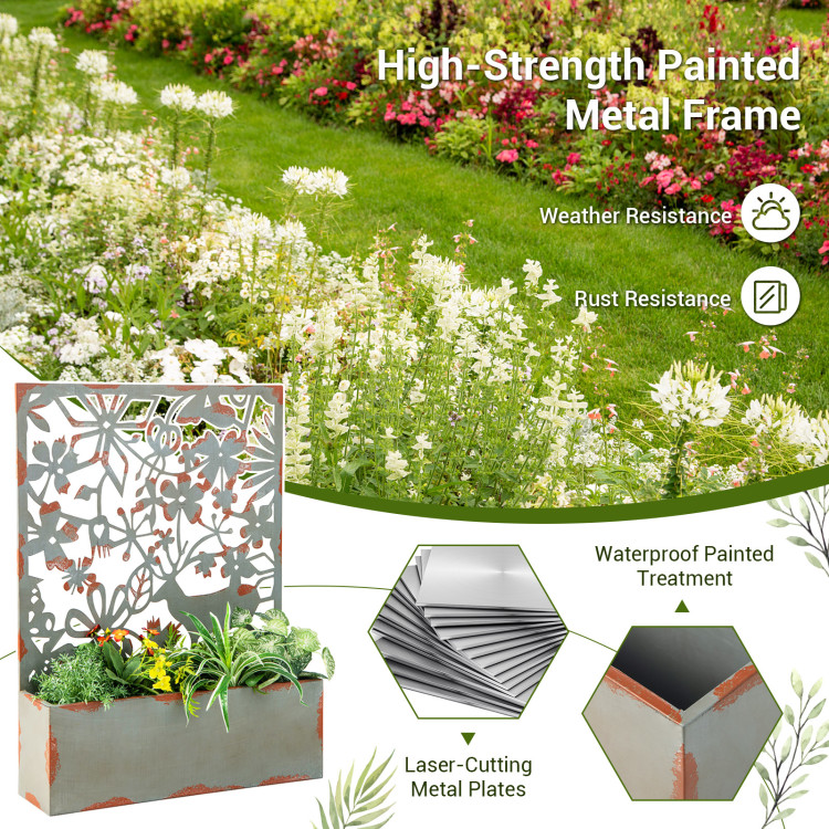 Set of 2 Decorative Raised Garden Bed with Trellises