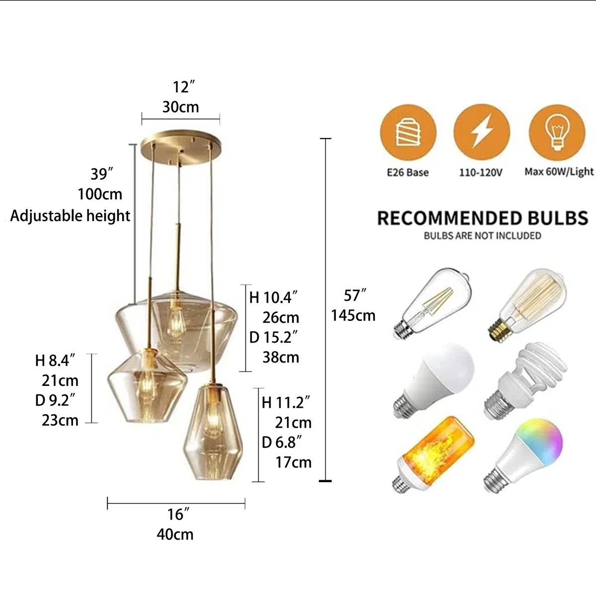  3 - Light Bronze Gold Pendant