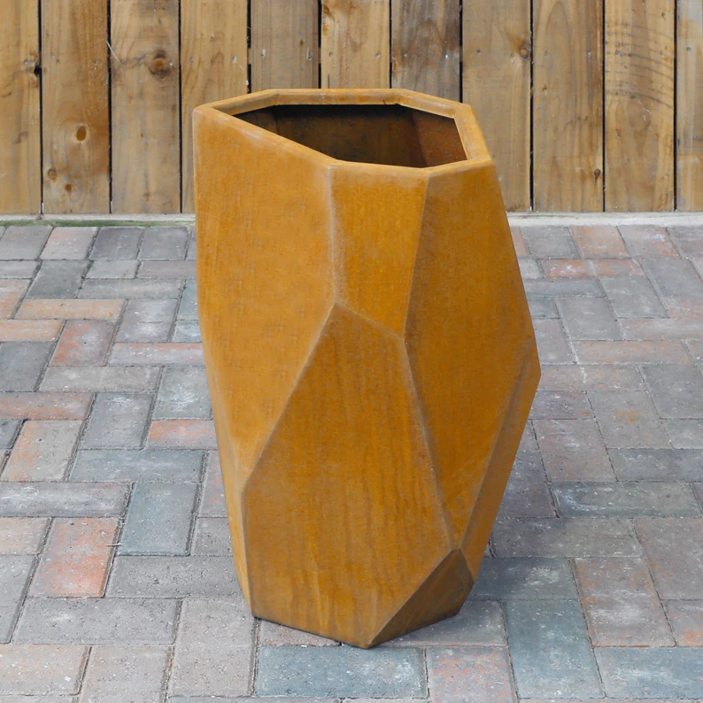 Caldecott Boulder Rock Corten Steel Planter