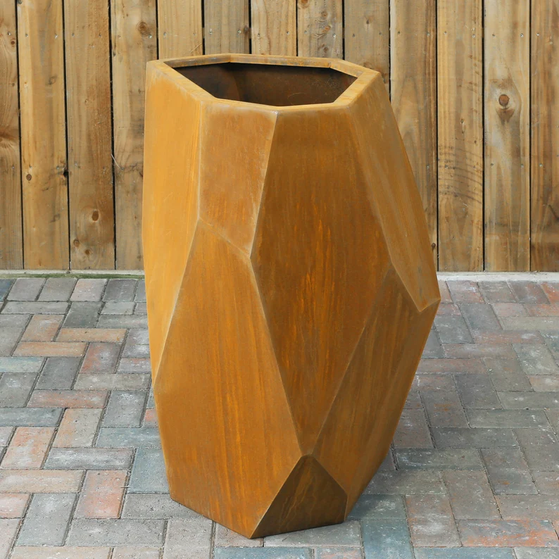 Caldecott Boulder Rock Corten Steel Planter
