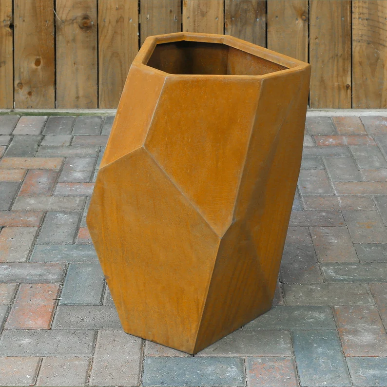 Caldecott Boulder Rock Corten Steel Planter