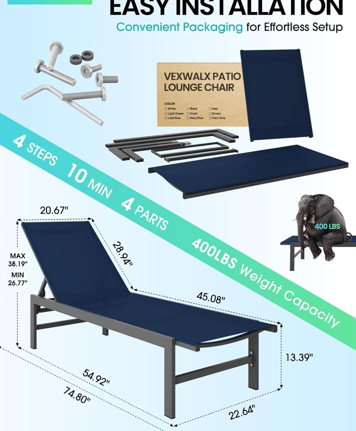 Outdoor Lounge Chair for Pool,