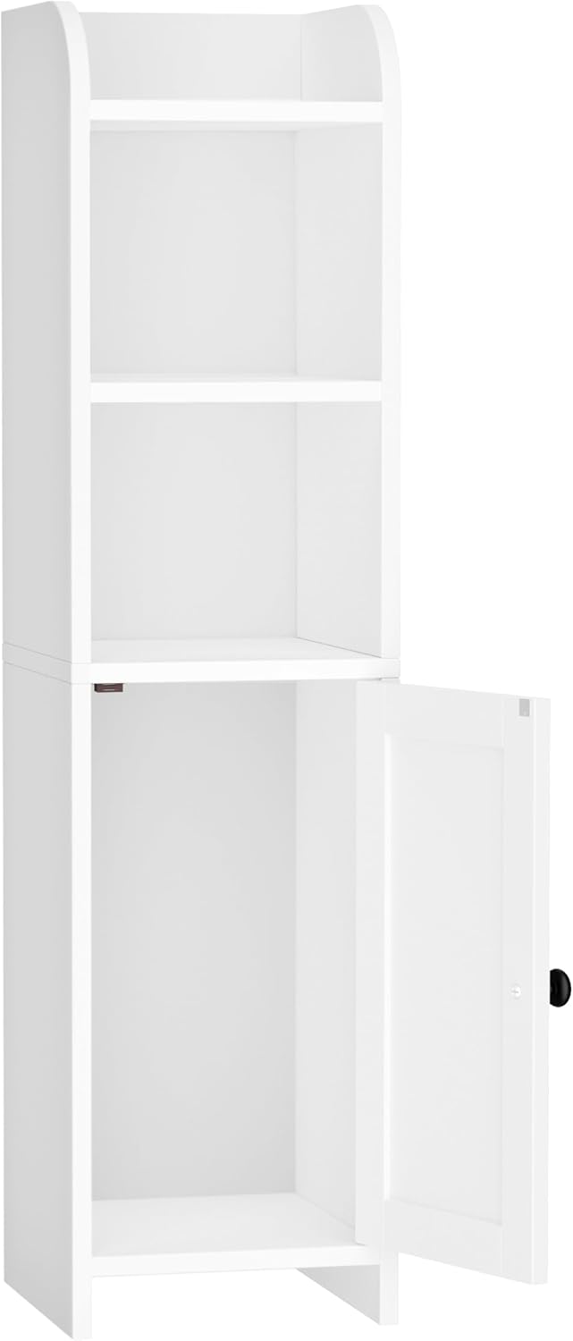 Floor Cabinet with Door and Shelves, Beside The Toilet Paper Stand, 9.8" D x 7.9" W x 31" H