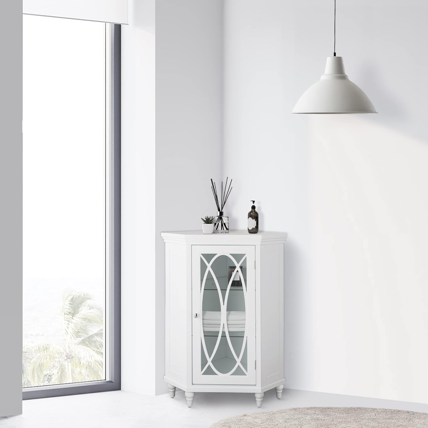 Freestanding Corner Floor Cabinet