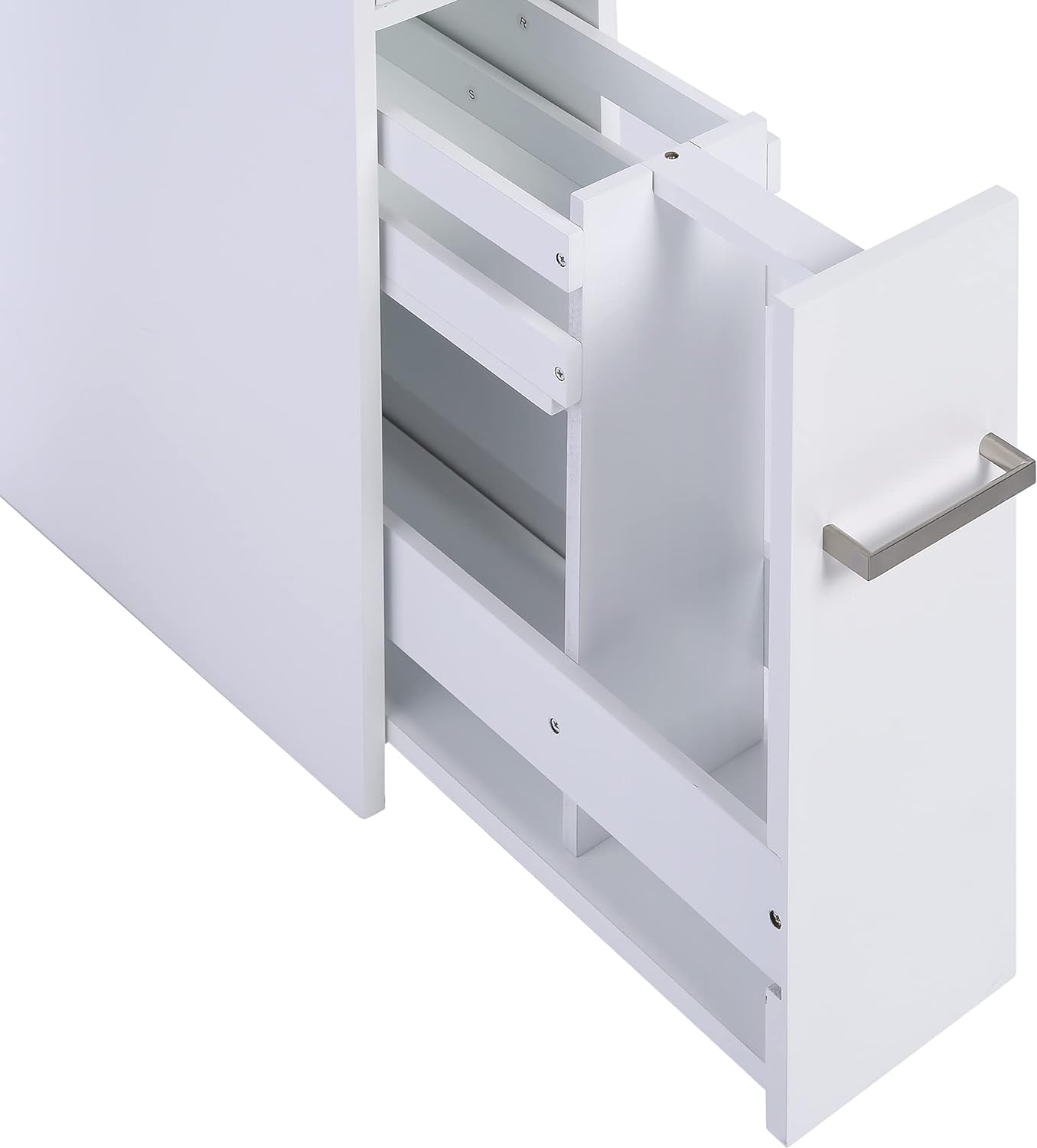 Slim Bathroom Storage Cabinet, Free Standing Toilet Paper Holder