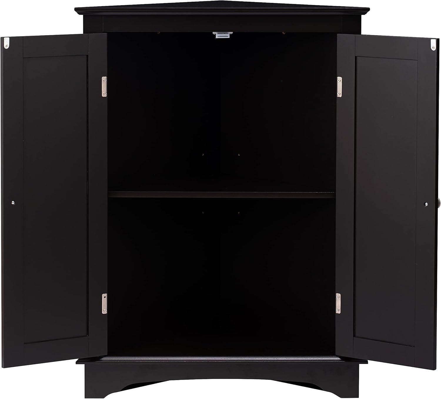 Floor Corner Cabinet with Two Doors and Shelves, Free-Standing Corner Storage Cabinets
