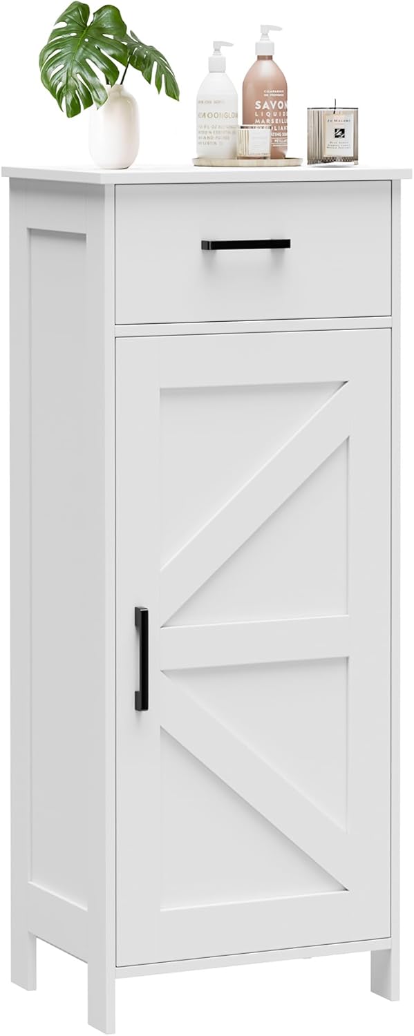 35.4" H Bathroom Cabinet with Drawer, Bathroom Organizers and Storage, Adjustable Shelves