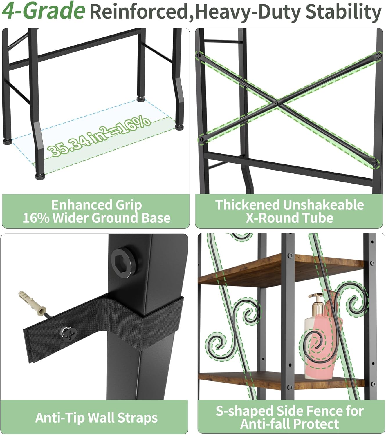 Bathroom Organizer Shelf Over Toilet, Adjustable Wooden Shelves and Basket, Freestanding Above Toilet Shelf