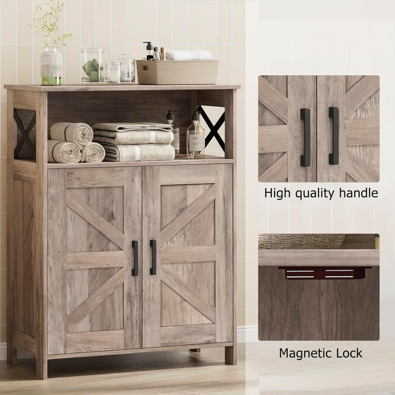 Toilet Paper Cabinet with Adjustable Shelves, Small Bathroom Cabinet, 11.8"D x 23.6"W x 31.5"H