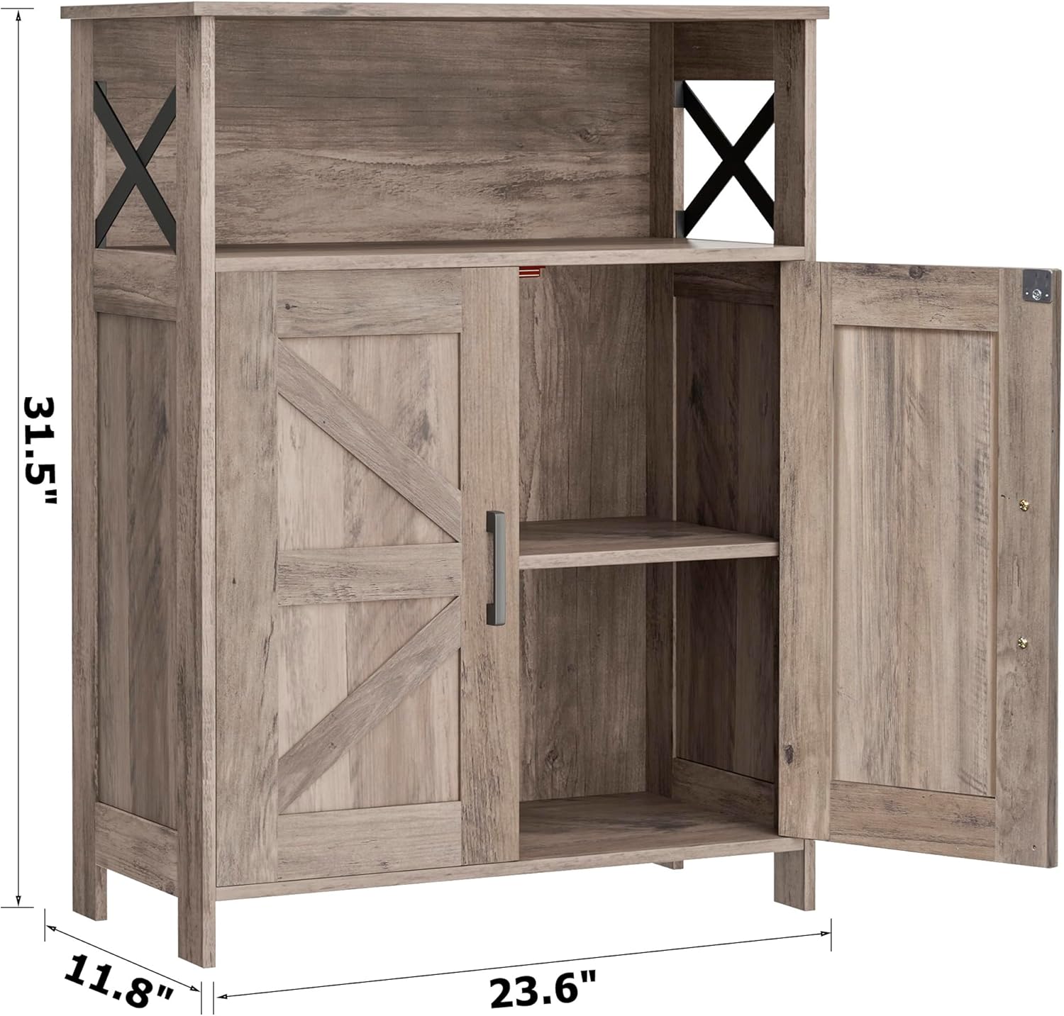 Toilet Paper Cabinet with Adjustable Shelves, Small Bathroom Cabinet, 11.8"D x 23.6"W x 31.5"H