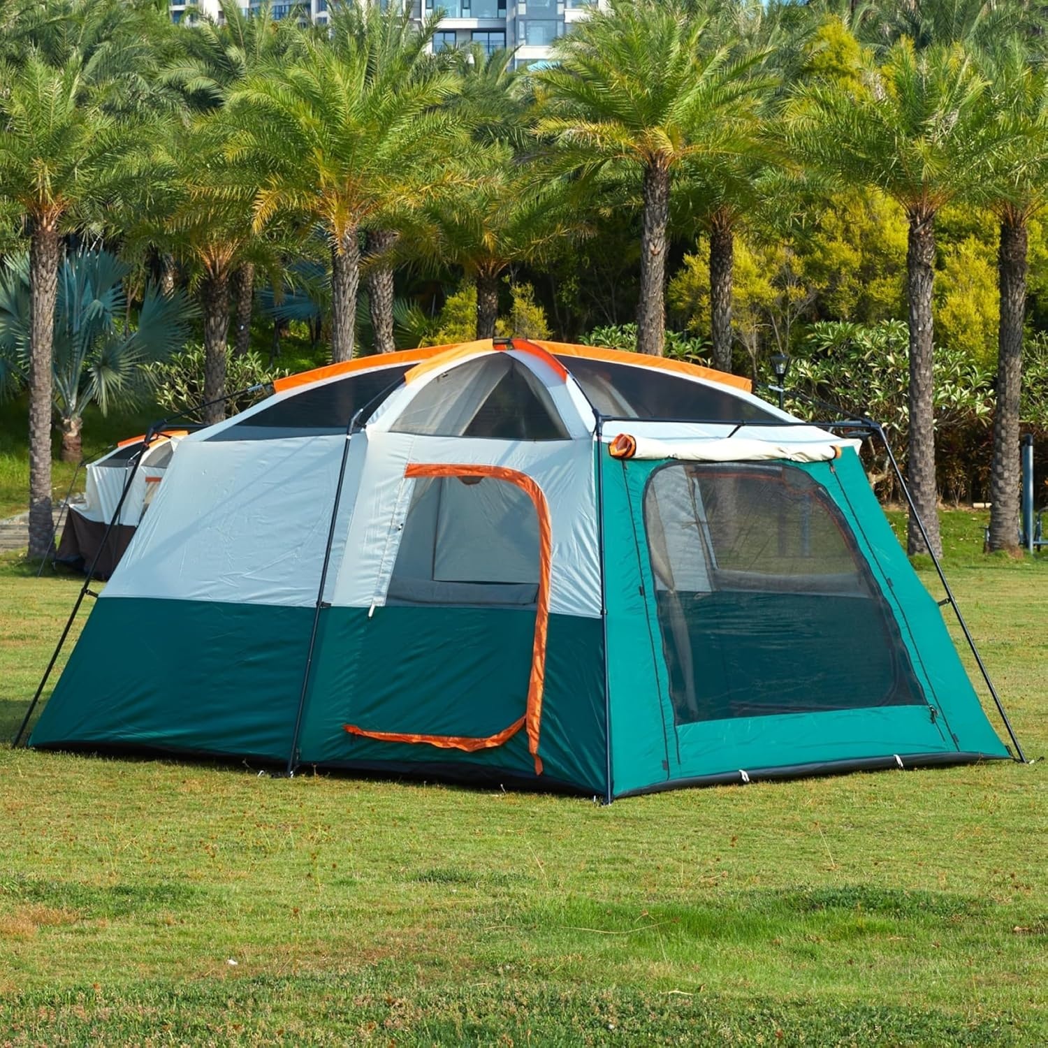 Tent 6 Person(A), Family Cabin Tents, 2 Rooms, 3 Doors and 3 Windows with Mesh