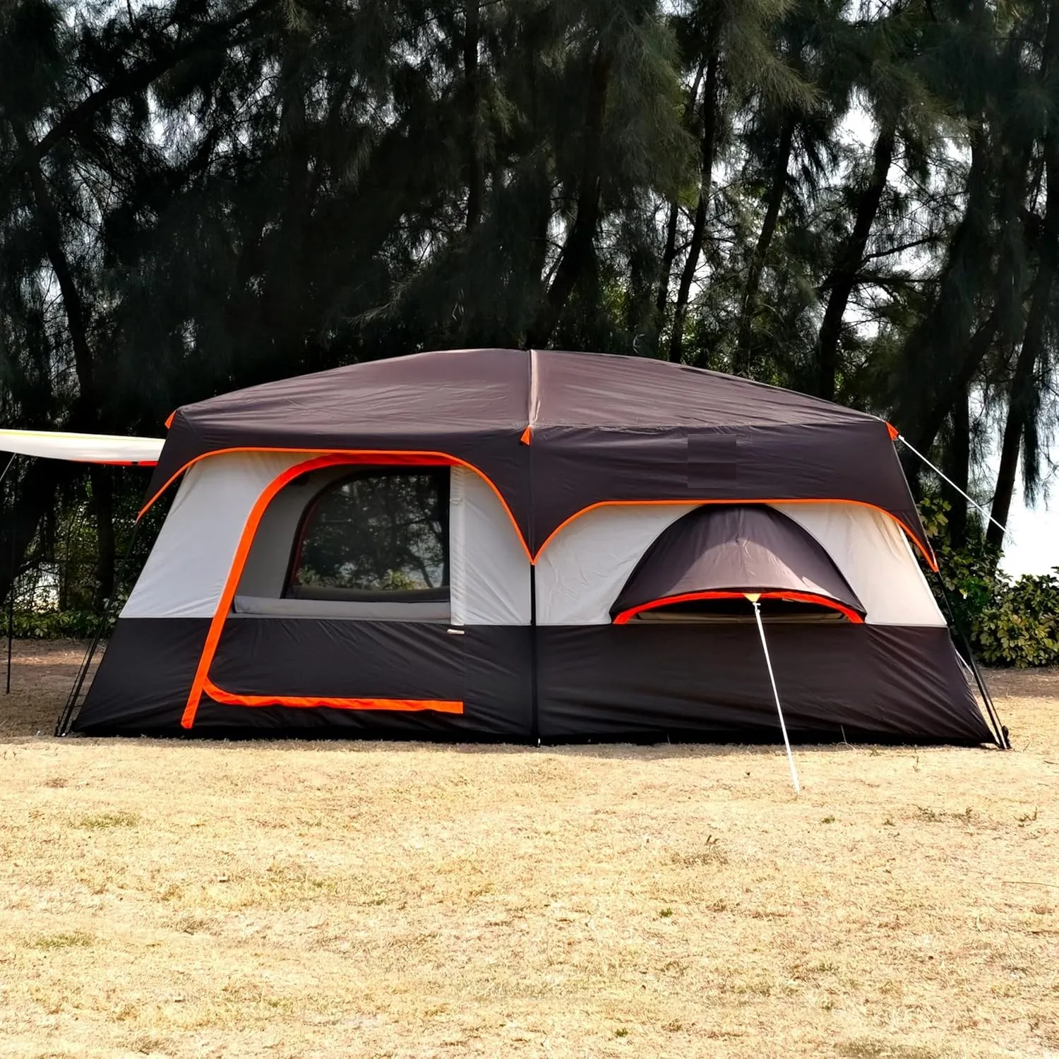 Large Tent 14 Person, Family Cabin Tents, Straight Wall, 3 Doors and 3 Windows with Mesh, Waterproof, Big Tent