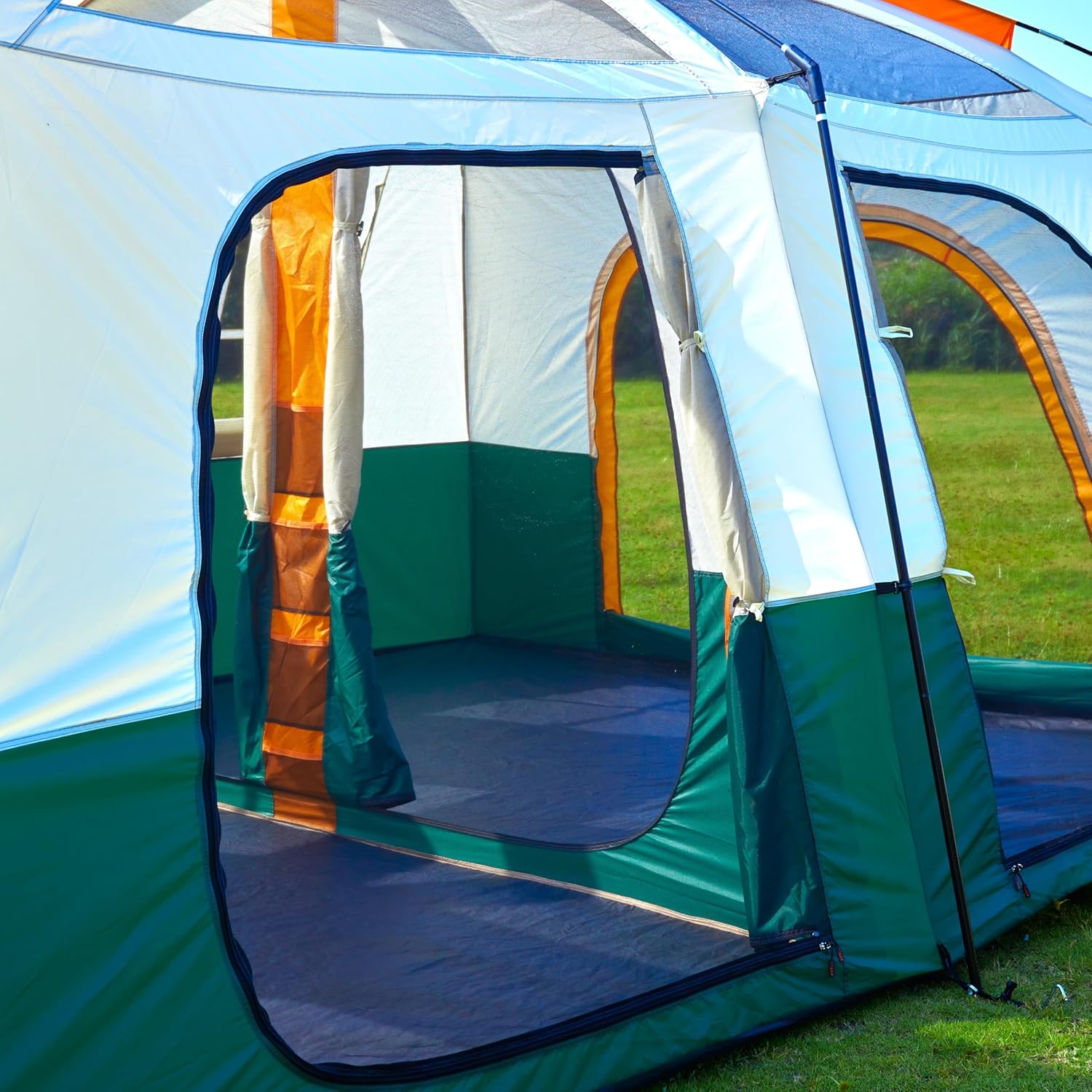 Extra Large Tent 12-14 Person, Family Cabin Tents, 2 Doors 4 Windows with Mesh, Waterproof, Straight Wall
