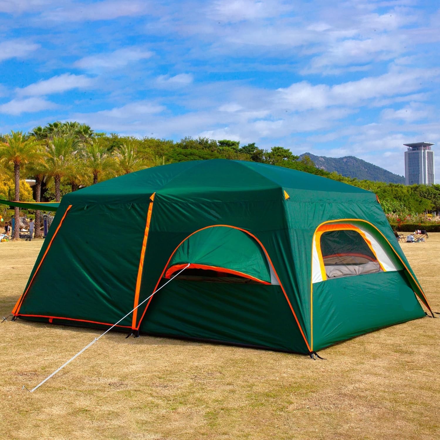 Extra Large Tent 12 Person, Full Rainfly,2 Bay-Windows, Family Cabin Tents
