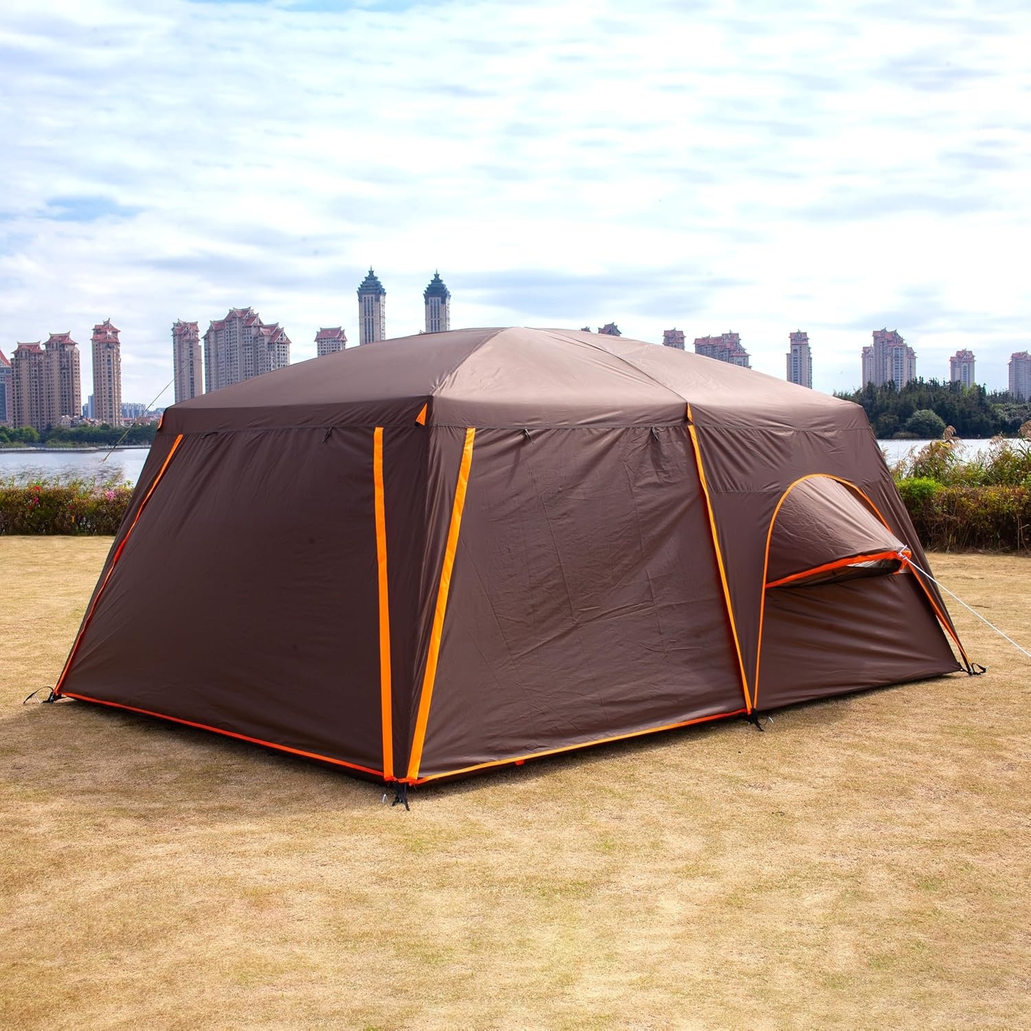 Extra Large Tent 12 Person, Full Rainfly,2 Bay-Windows, Family Cabin Tents