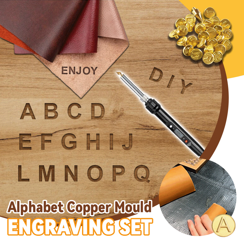 🔥DIY Wood/ Leather Burning Set + 26 Letters Copper Mold(Buy 2 Free Sh