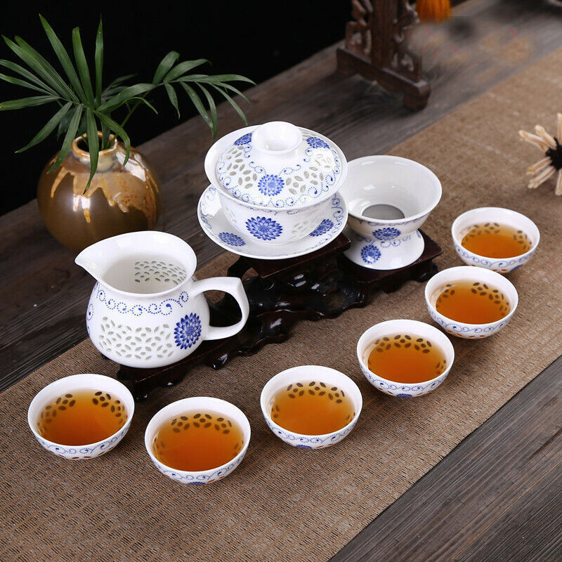 10 Pcs China Kung Fu Tea Set Ceramic Tea Cup Pot Blue and White Bone Tea Service Buy Our Tea