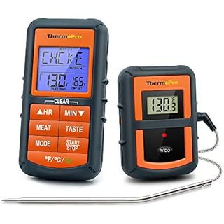 ThermoPro TP-07 Wireless Remote Digital Cooking Turkey Food Meat Thermometer for Grilling Oven Kitchen Smoker BBQ Grill Thermometer with Probe, 300 Feet Range