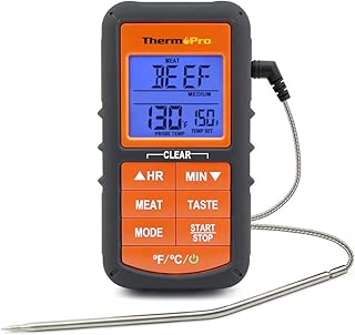 ThermoPro TP06S Digital Grill Meat Thermometer with Probe for Smoker Grilling Food BBQ Thermometer