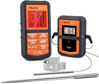 ThermoPro TP-08S Wireless Remote Digital Cooking Meat Thermometer Dual Probe for Grilling Smoker BBQ Food Thermometer - Monitors Food from 300 Feet Away