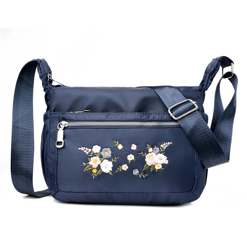 Fashion Crossbody Bags  Embroidery Tote Quality Handbag Women Shoulder Bags Waterproof Oxford Female Messenger Bags