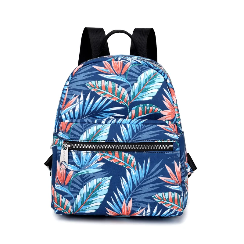 Fashion Schoolbag Water Resistant Nylon Women Backpack Flower Printing Female School Rucksack Girls Daily College Laptop Bagpack