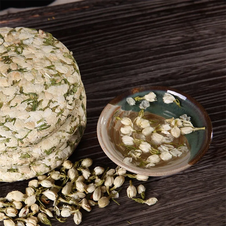 200g Top grade Dried Jasmine Flower Tea Jasmine Bud Green Puer Tea Puerh Tea Cake Good for Health Tea 