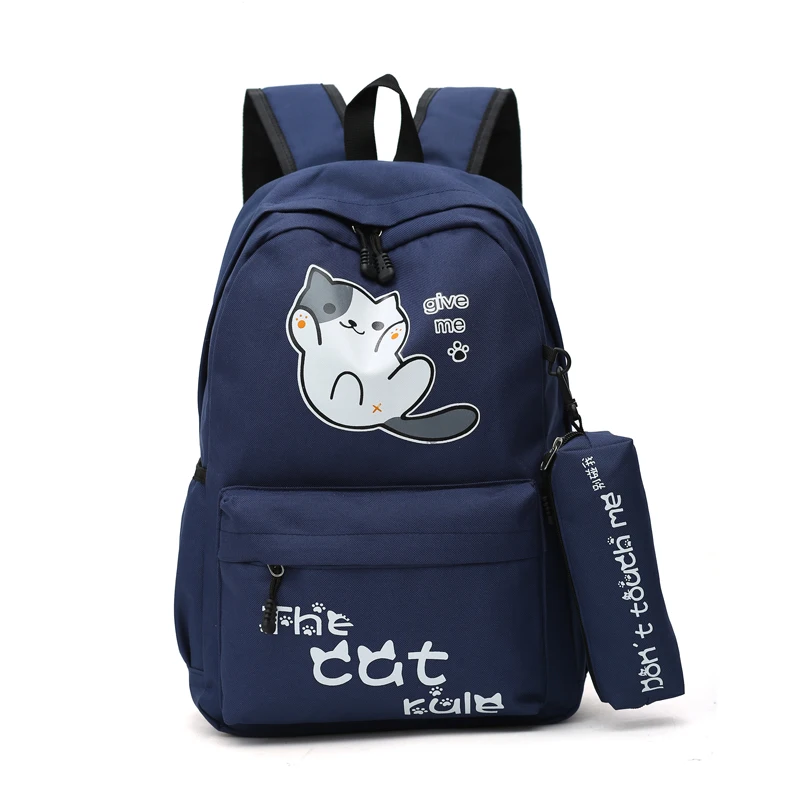 School Backpack For Teenage Boy Girl canvas Luminous Cartoon travel School Bag For Teenagers Student Cute Cat Backpack to School