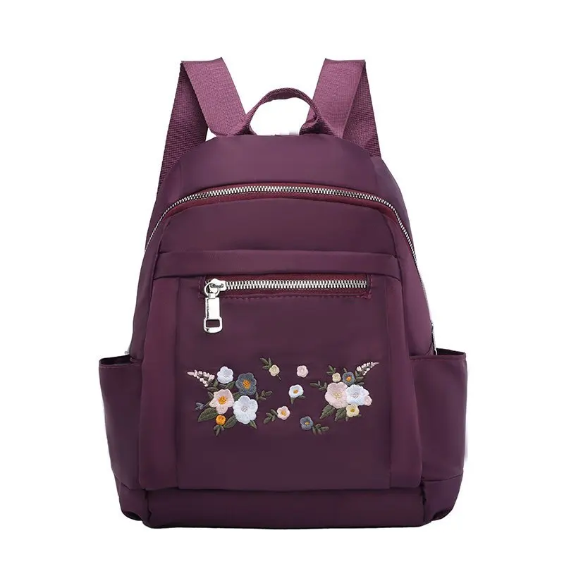 Women Backpack School Bags For Teenage Girls Embroidery Oxford Waterproof High School Shoulder Bookbag Travel Rucksacks