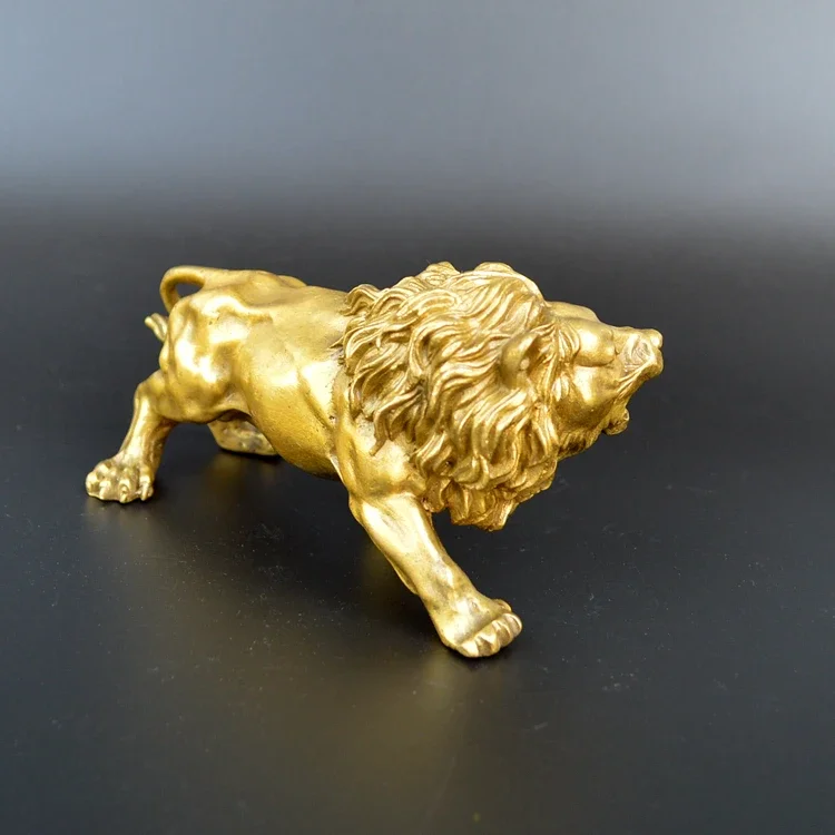 Sculpture-Carving-Lions-Bronze-gold-Fierce-Wild-Animals-Figure-Lions-Statue (3)