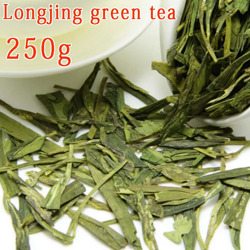 Good 2023 new handmade dragon well organic green tea, good quality Mingqian West Lake Longjing tea leaves 250g +Gift 