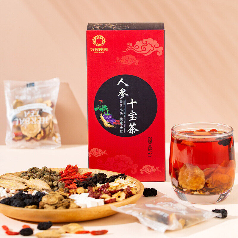 10 Kinds of Herbs Tea Ginseng Maca Wolfberry Burdock Root Mulberry 150g/10bags Buy Our Tea