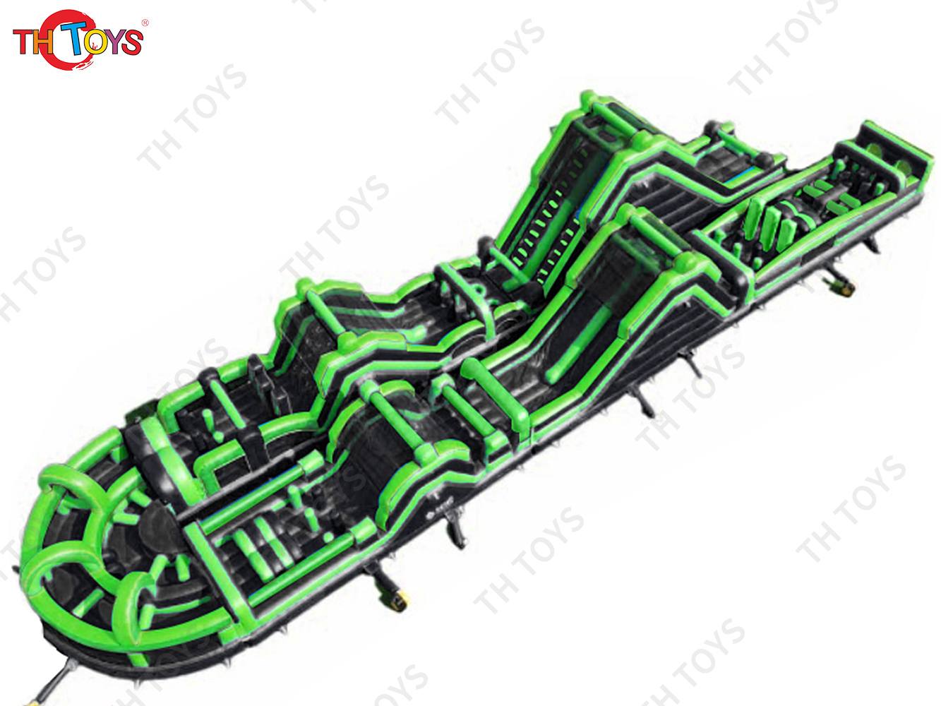 outdoor interactive challenge inflatable obstacle course, team work building sport games