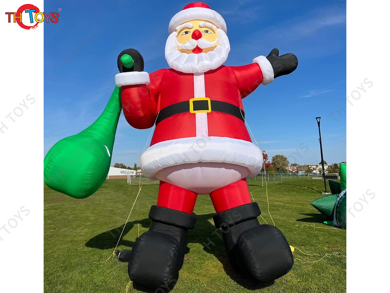 Christmas Man Inflatable Character Santa Claus, outdoor Advertising santa claus Inflatables with gift bag