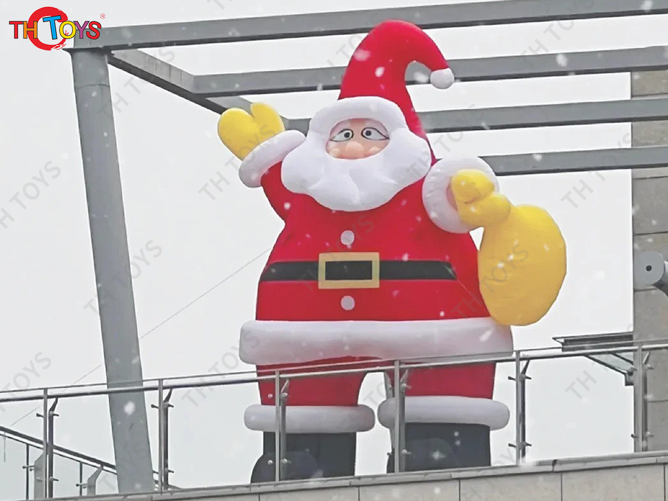 Christmas Man Inflatable Character Santa Claus, outdoor Advertising santa claus Inflatables with gift bag