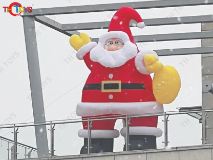 Christmas Man Inflatable Character Santa Claus, outdoor Advertising santa claus Inflatables with gift bag