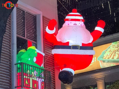 Merry Christmas Outdoor Giant Inflatable Santa Claus Commercial Inflatable Santa Old Man Model with Blower