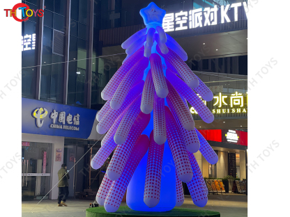 26Ft Tall Inflatable Green Christmas Tree with Multicolor Gift Boxes and Star - Outdoor Indoor Holiday Party Yard Decoration