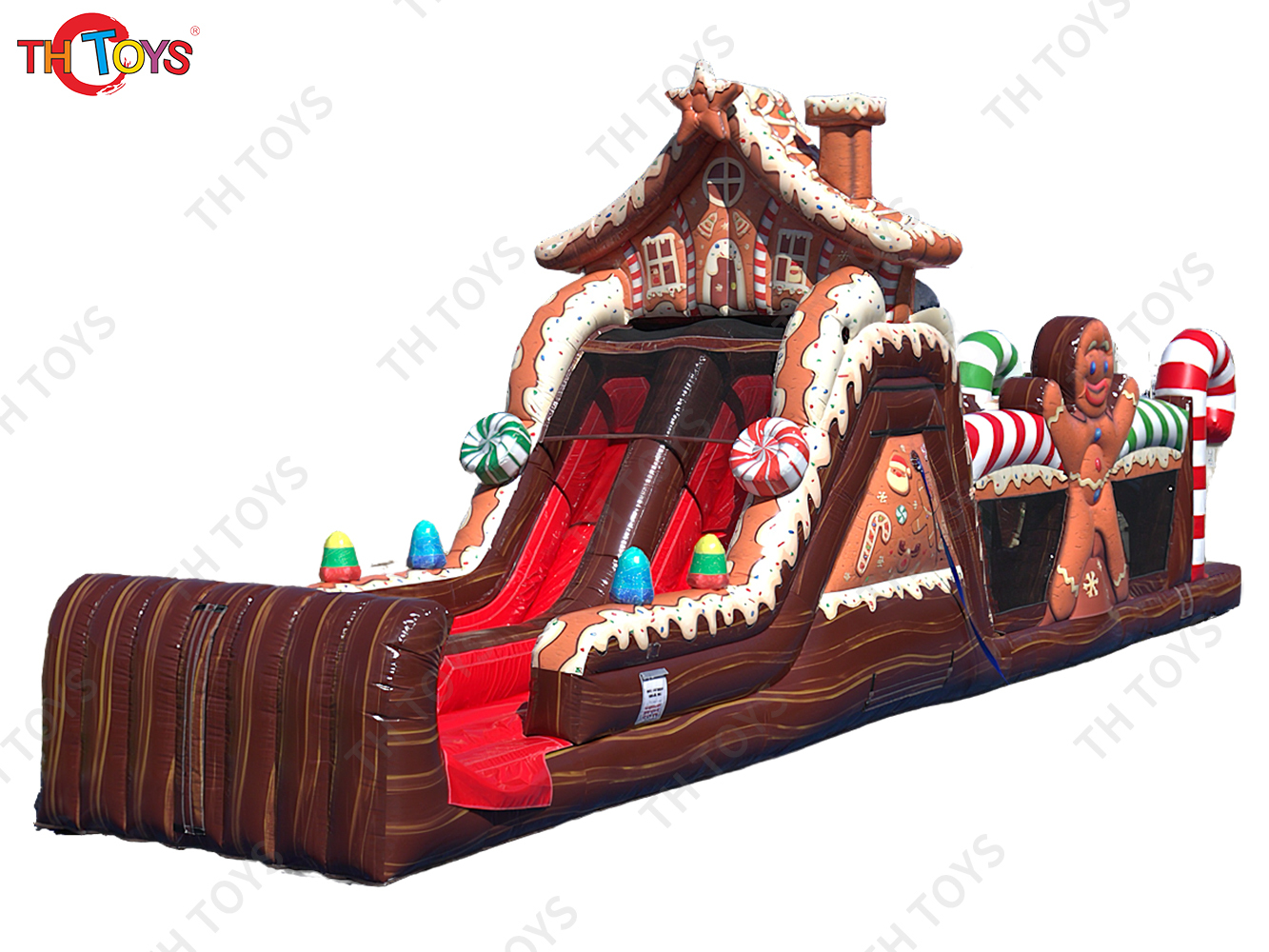 Inflatable Gingerbread Obstacle Sport Game for Christmas Commercial Inflatable Obstacles course Challenge